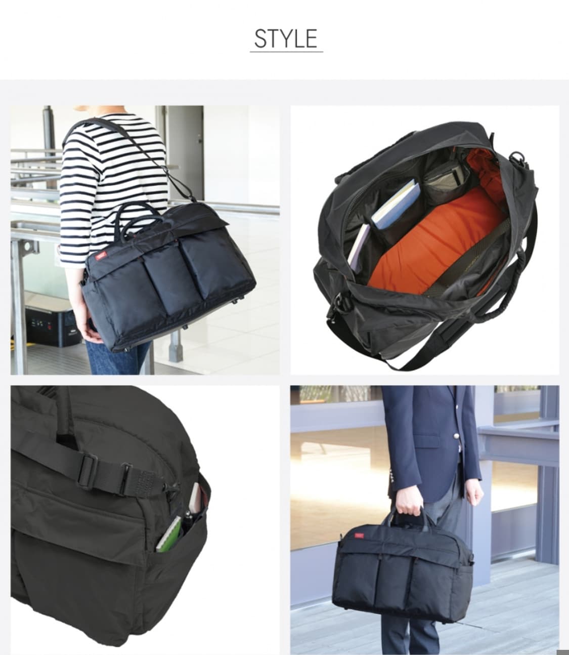 (새상품)일본 맨하탄 페세지 초경량 위캔더 보스턴백 #2244 다크네이비 상품이미지3