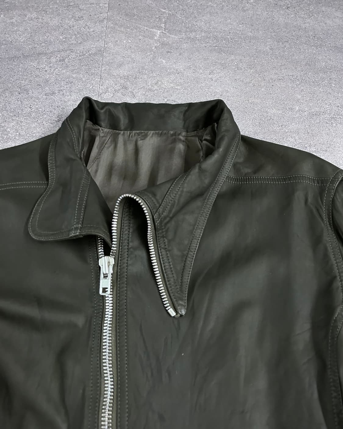 [52] 릭오웬스 몰리노 사선 레더 자켓 상품이미지3