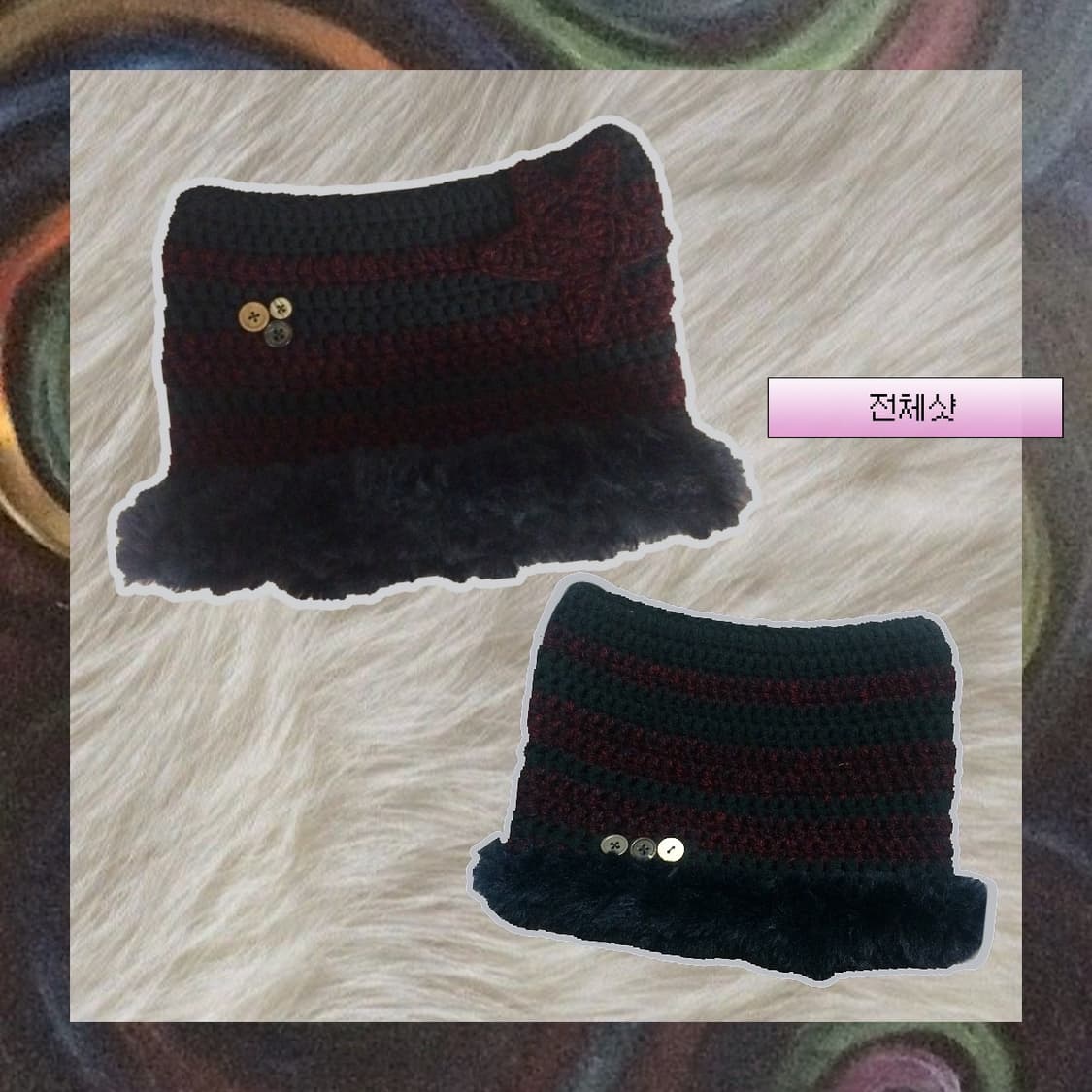 { 블랙 & 레드 락스타 고양이비니 (캣비니) } Handmade. 상품이미지6