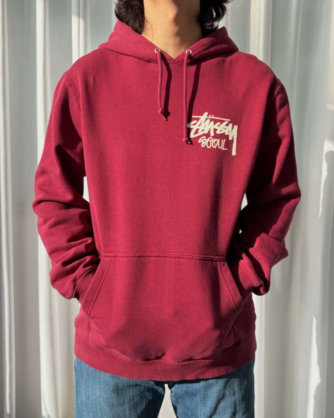 [L]스투시 STUSSY 일본판 SEOUL 버건디 후드티 상품이미지1