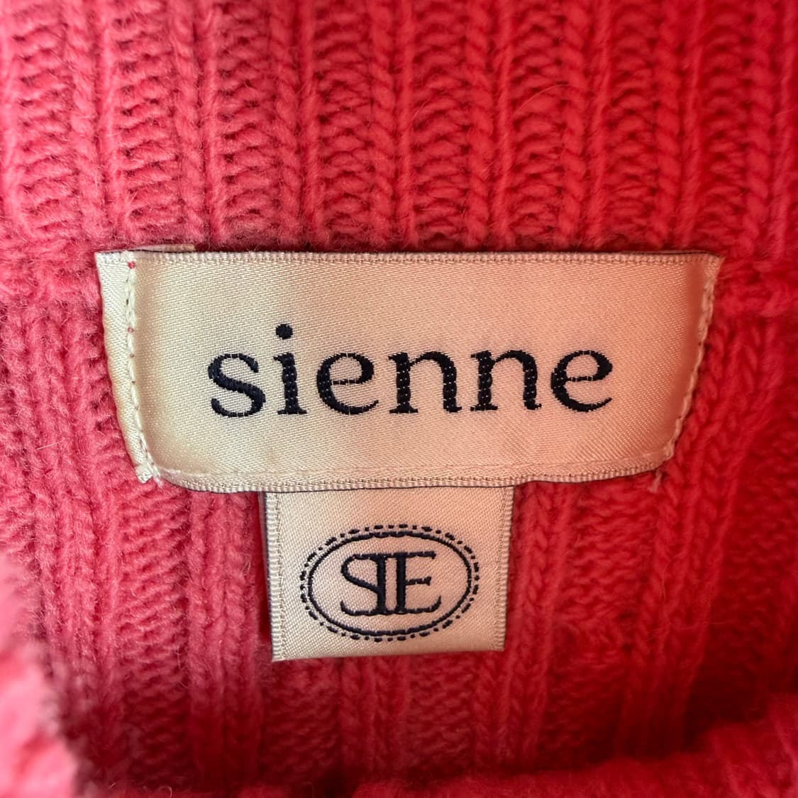 F) 시엔느 클래식 하프집업 케이블 니트 핑크 상품이미지3