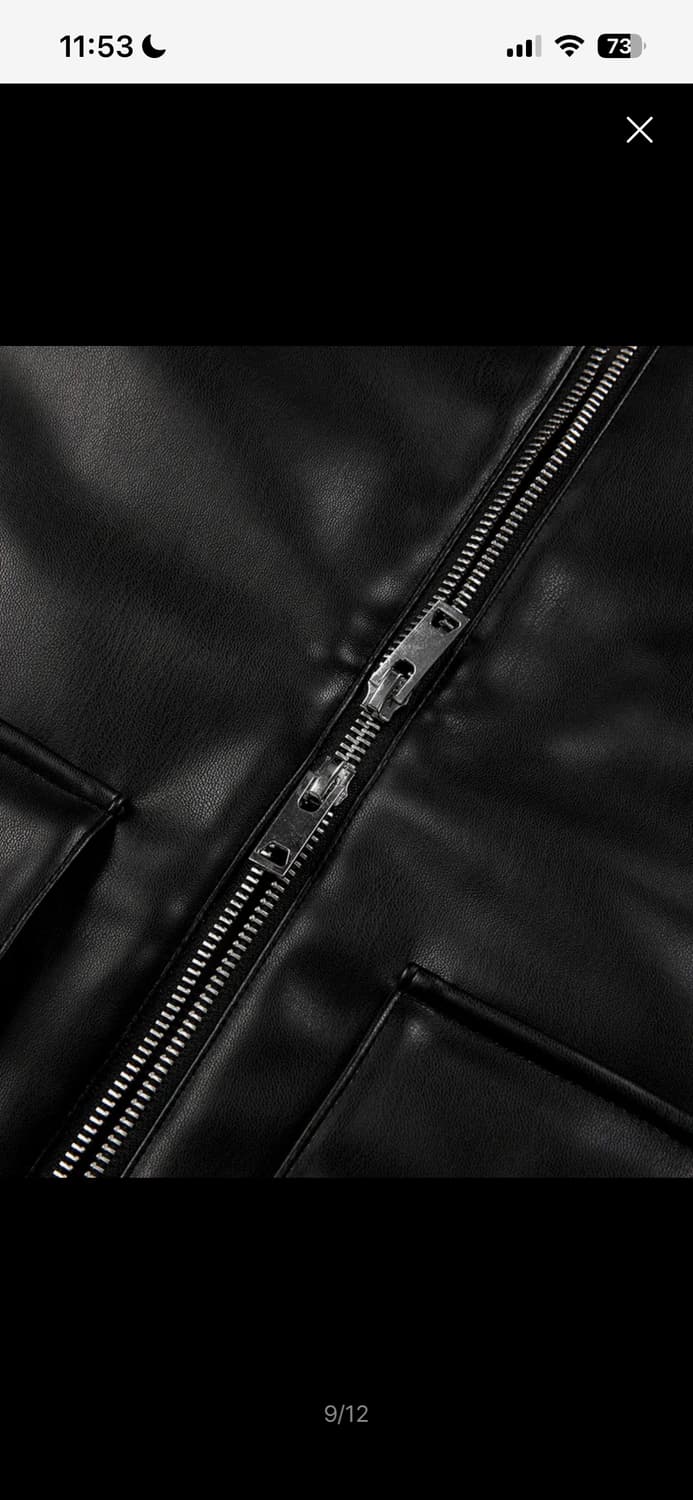 리메인세컨드 비건레더 오버핏 블루종 자켓 (블랙) 상품이미지5