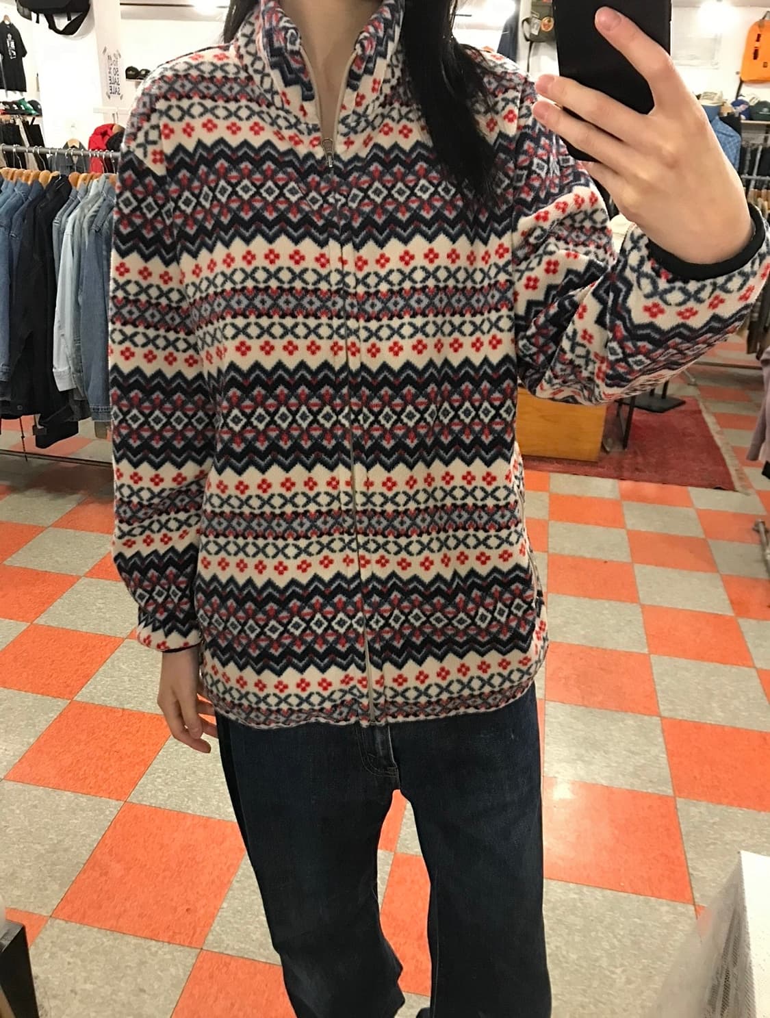 패턴 후리스 상품이미지1