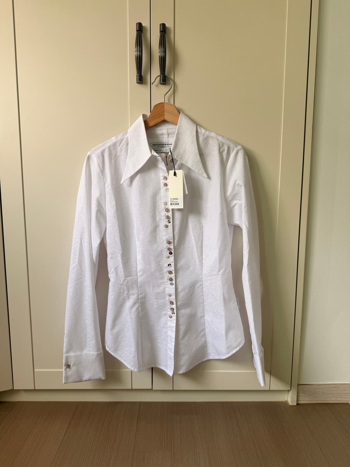 스컬프터 타이 버튼 다운 셔츠 화이트 M 상품이미지5