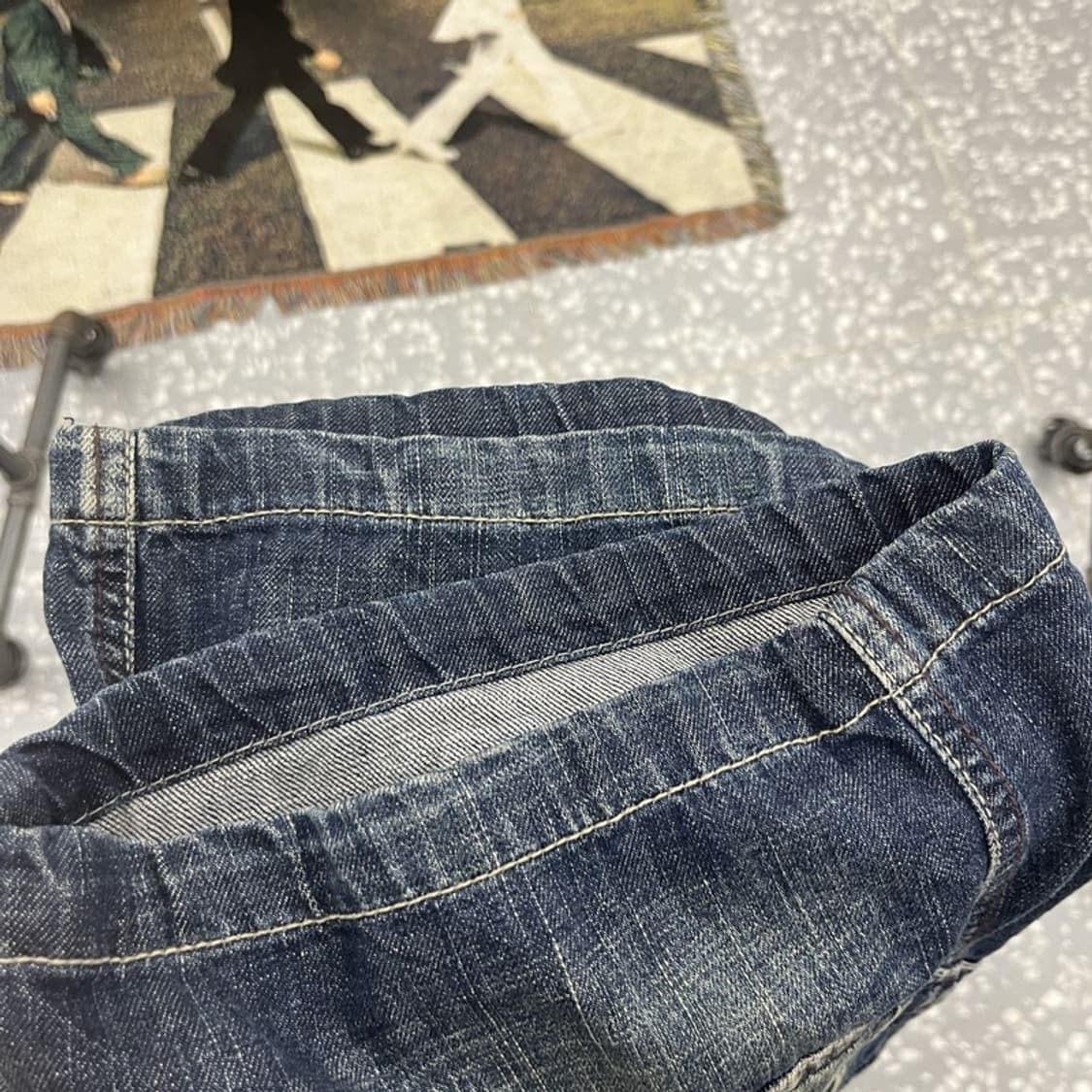 톰보이진 빈티지 스트릿 펑크 카고 데님 버뮤다팬츠 30인치 C12122 상품이미지8