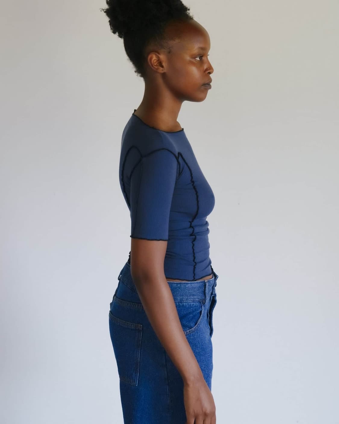 [XS,S,M]베이스레인지 Omato 3/4 탑/블루 상품이미지2