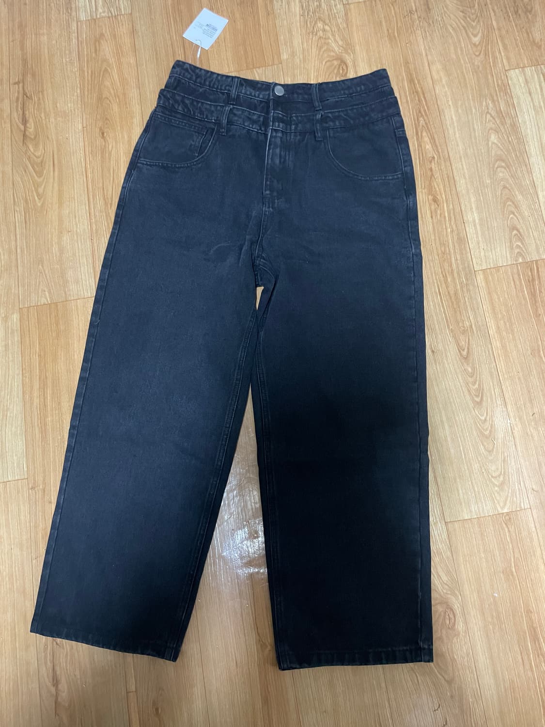 밀로아카이브 오버핏 더블 웨이스트 팬츠 [워시드 블랙] 상품이미지5