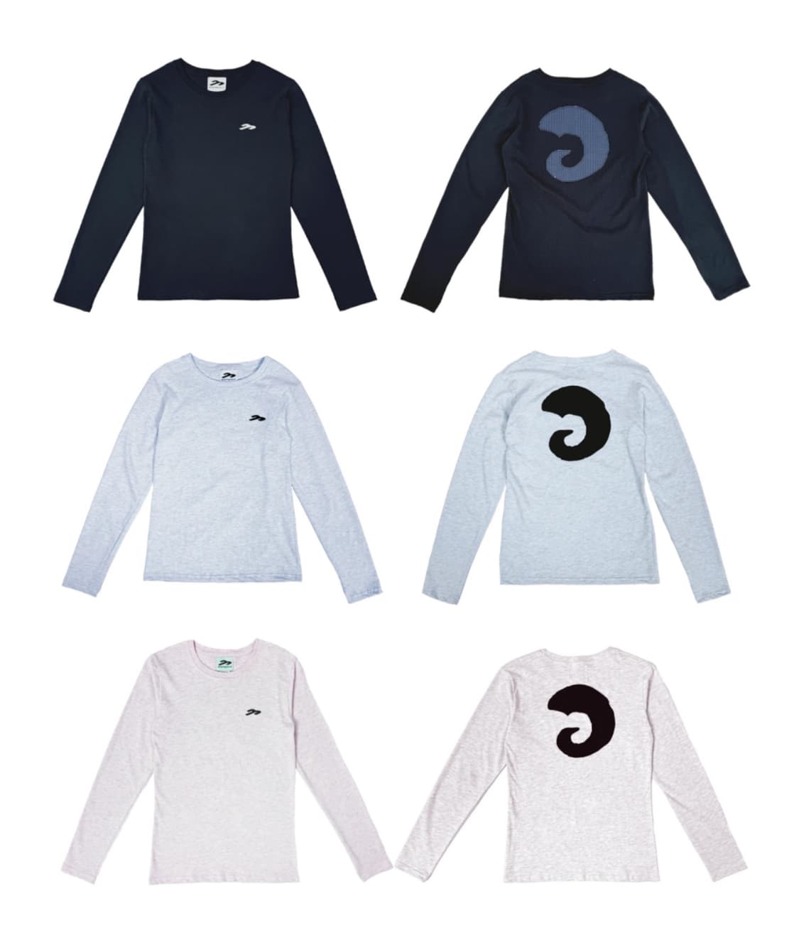 탄산마그네슘 혼 아플리케 여성 롱슬리브 (네이비) 상품이미지2