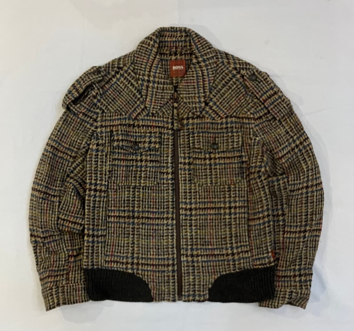 00s 휴고보스 아카이브 울 트위드 봄버자켓 베이지 상품이미지1