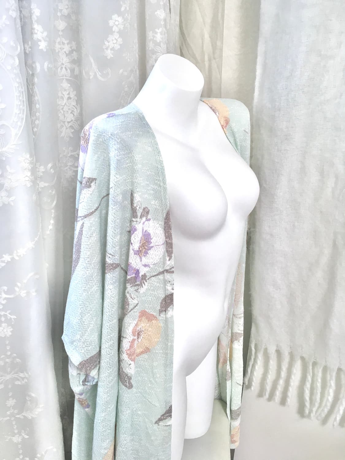 오리엔탈 플라워 민트 롱 가디건  상품이미지7