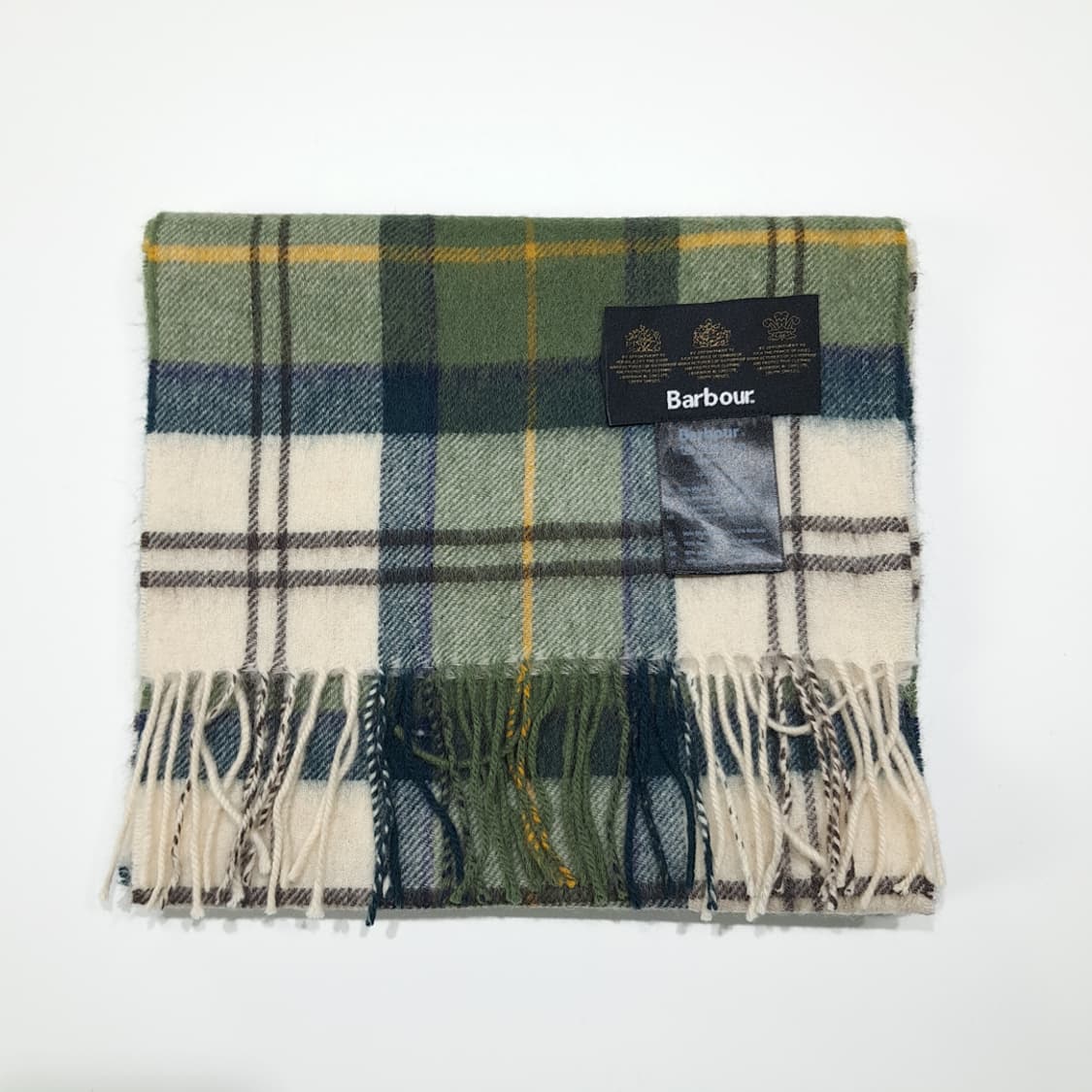 MX598 바버 00s 울캐시미어 타탄체크 그린 머플러 목도리 상품이미지6