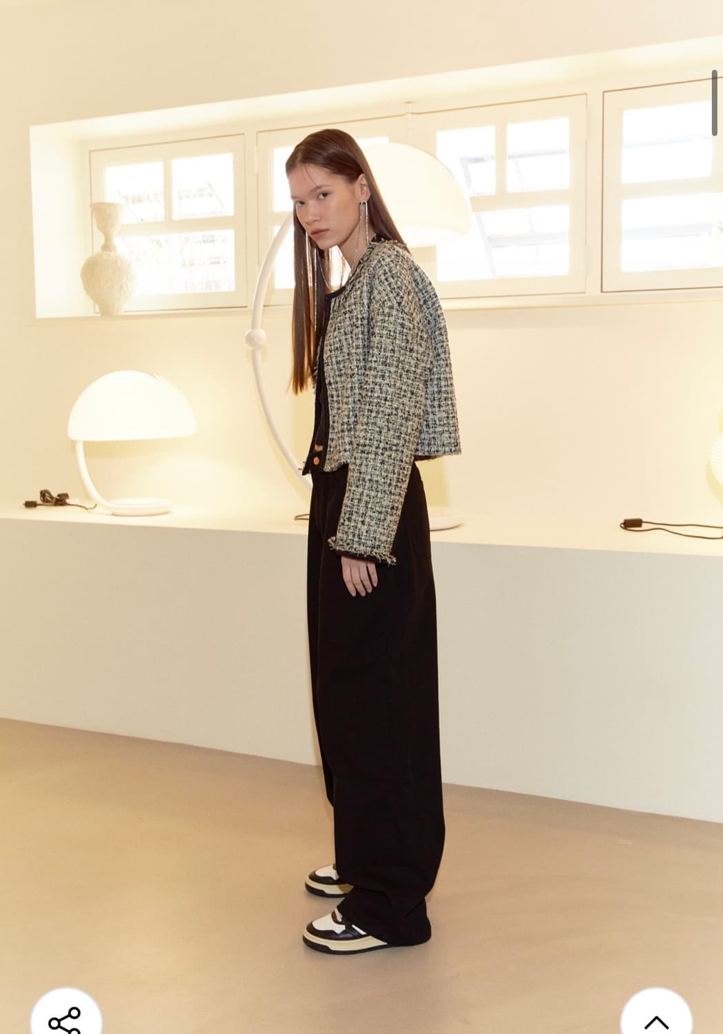 소프트서울 프린지 크롭 트위드 자켓 [블랙] 상품이미지2
