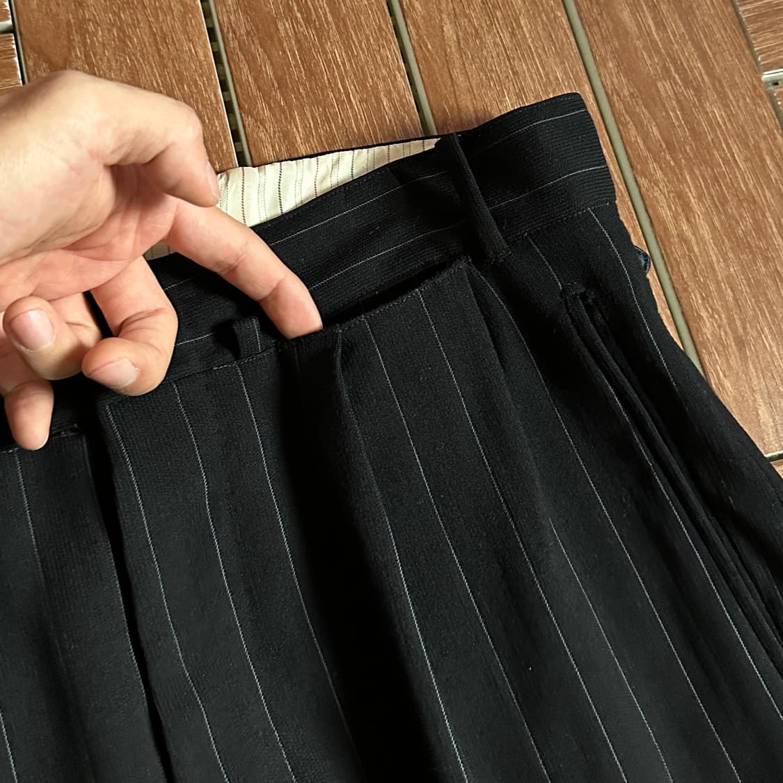 ~80‘s Euro striped dress work pants 상품이미지5