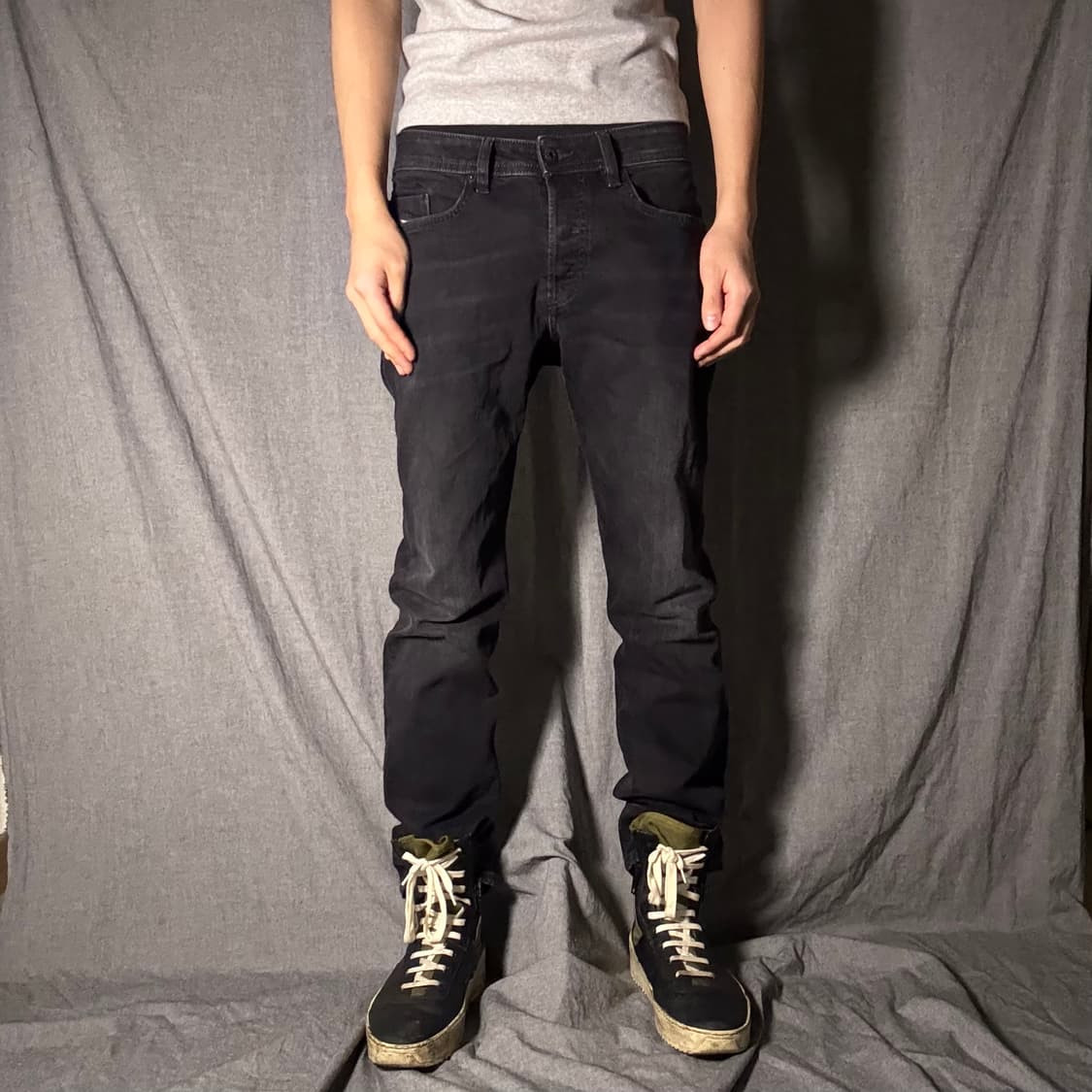 정품 큐얼 디젤 블랙 슬림진 상품이미지2