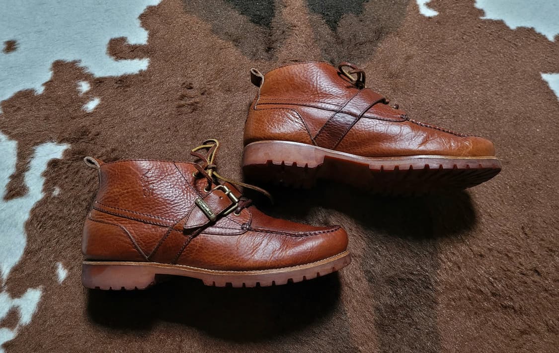 폴로 랄프로렌 남성용 브라운 레더 앵글 부츠(11D) 상품이미지2