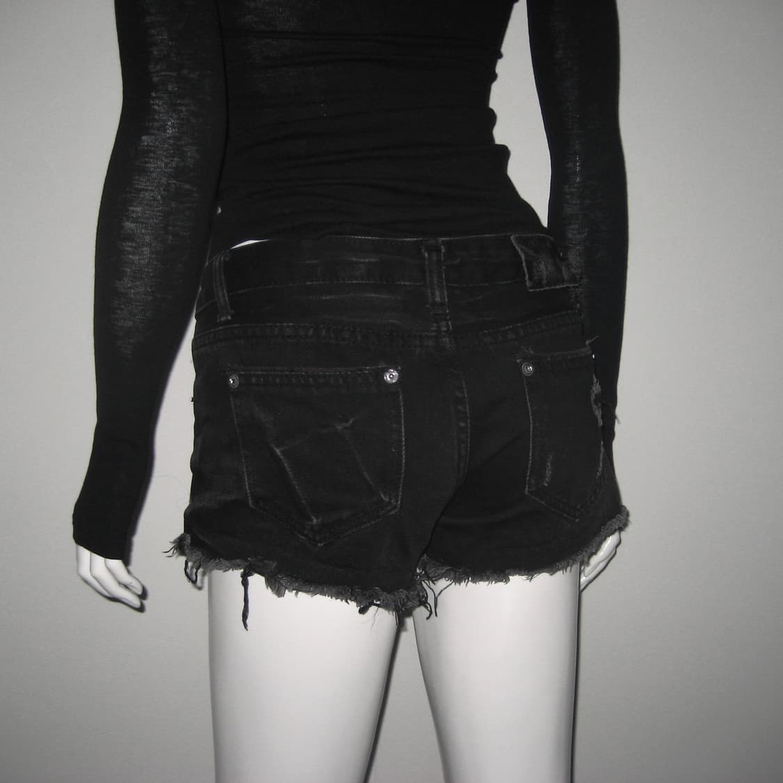 펑크 흑청 팬츠 반바지 상품이미지3