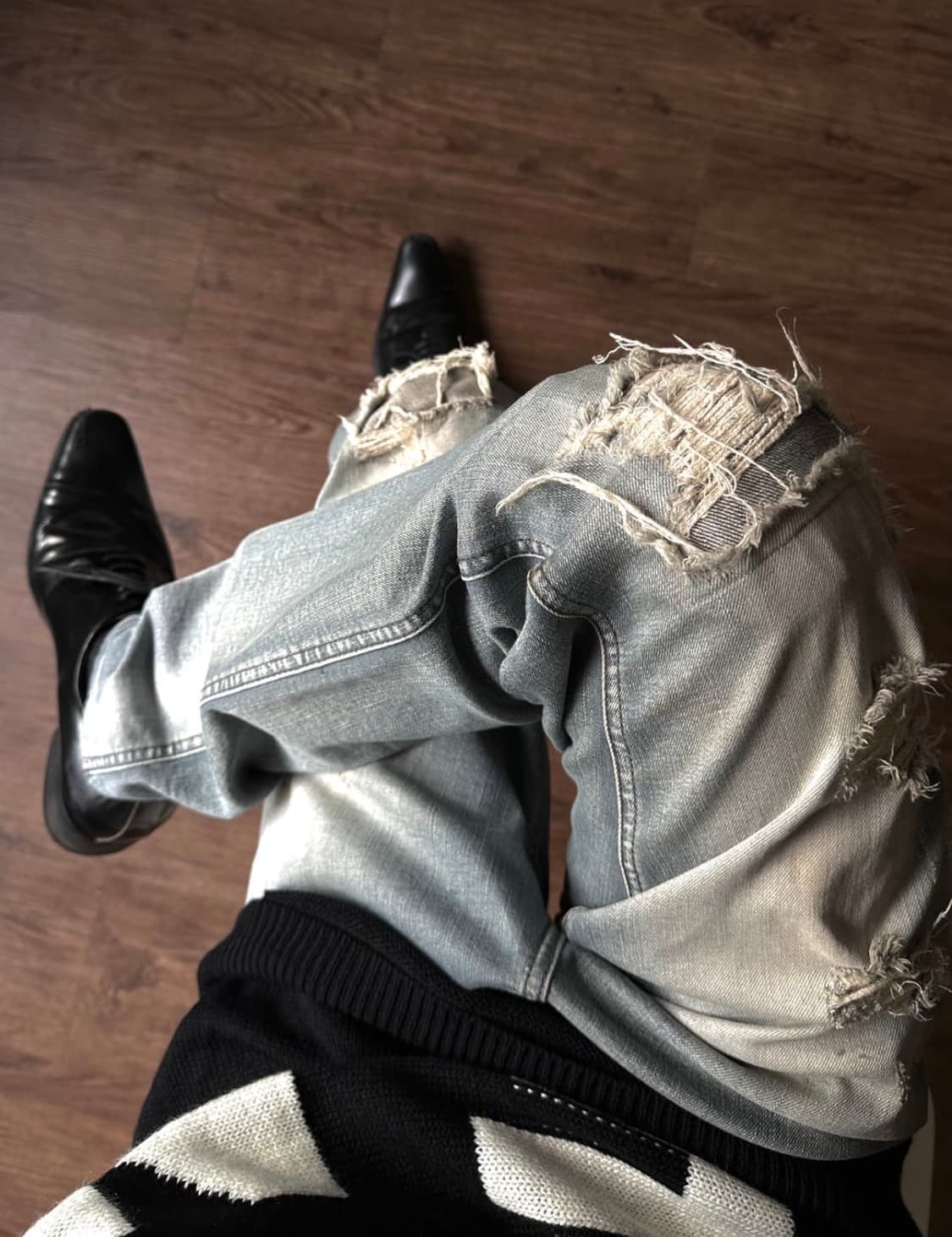 Ubjeans 디스트레스 & 리프드 스키니 진 상품이미지4