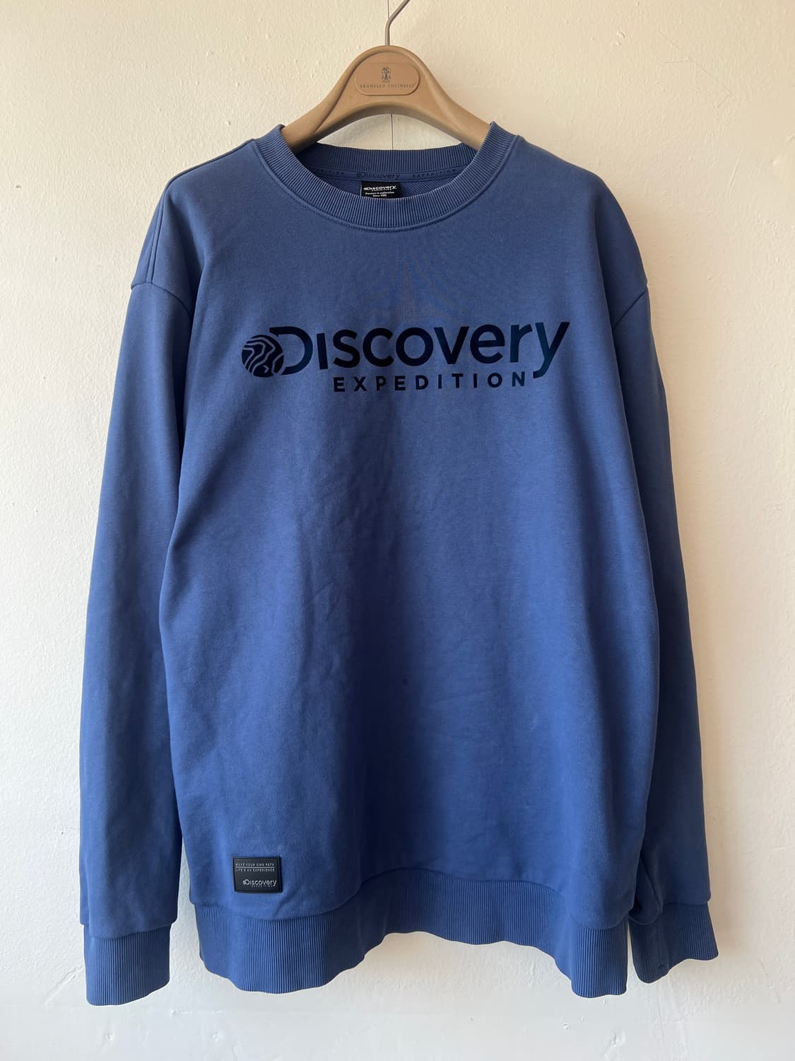 디스커버리  남성 블루네이비 맨투맨티셔츠 라운드티셔츠 상품이미지2