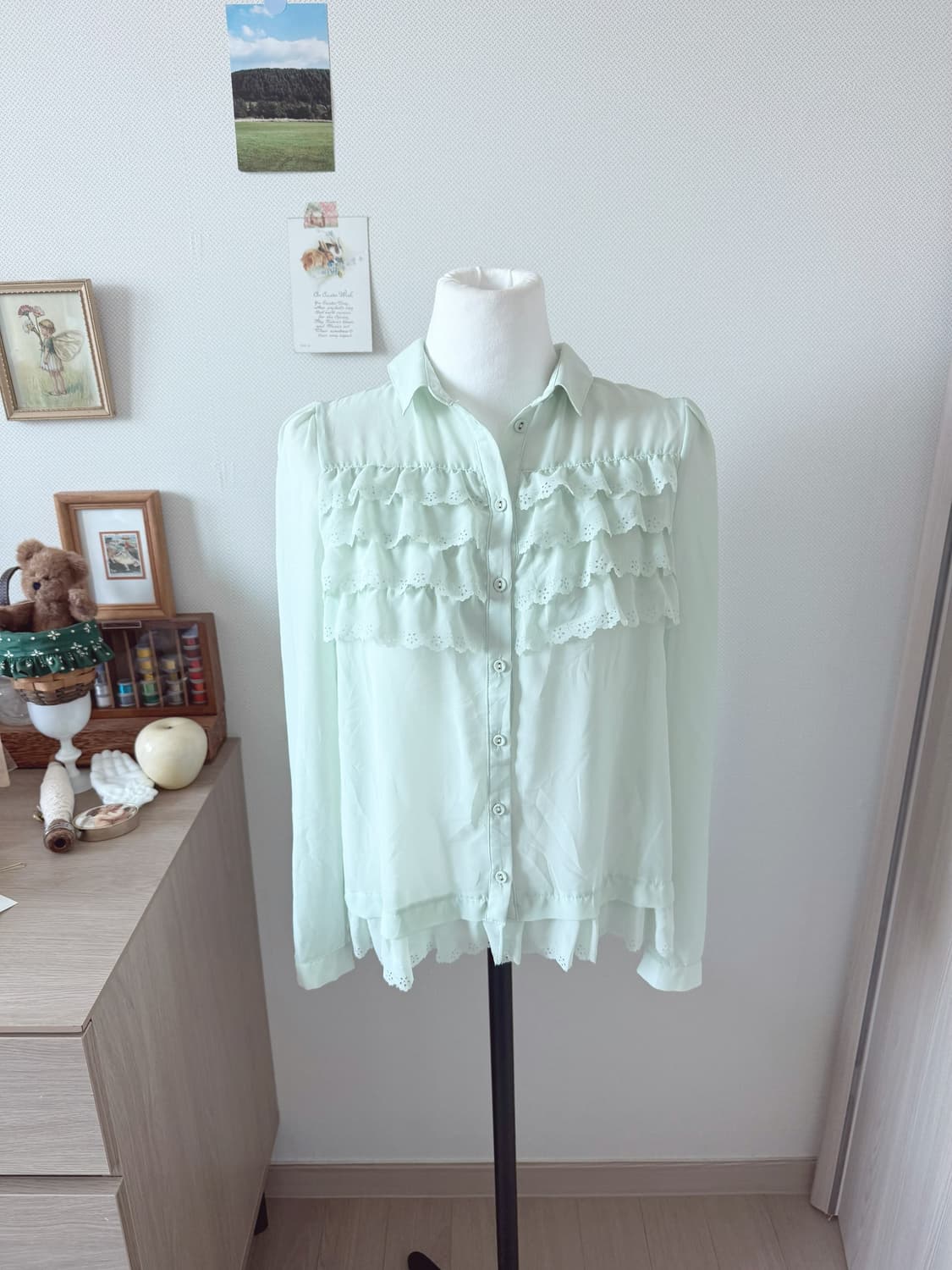 얼스뮤직 민트 블라우스 상품이미지1
