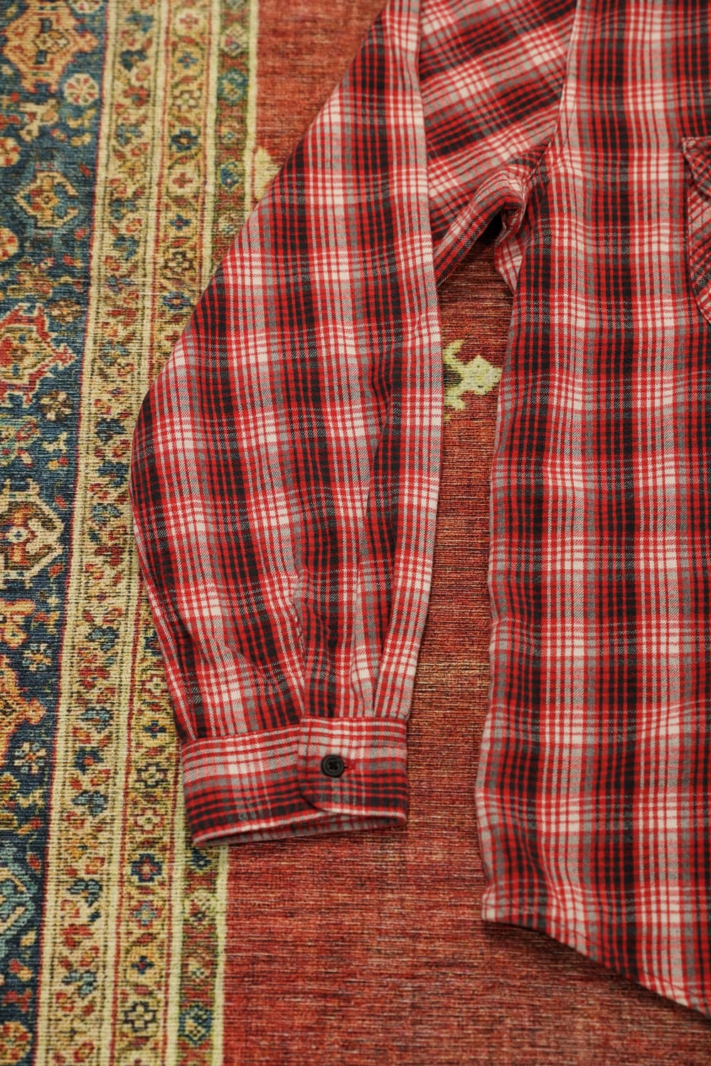 에드윈 레드 플란넬 체크 셔츠 판매 상품이미지2