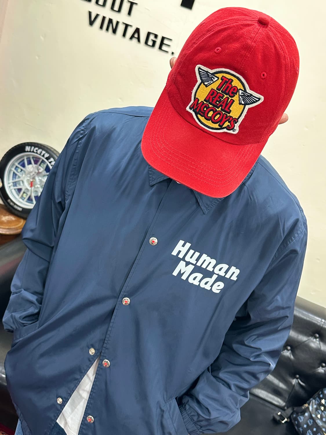 휴먼메이드 북극곰 코치자켓 네이비 XL 상품이미지3