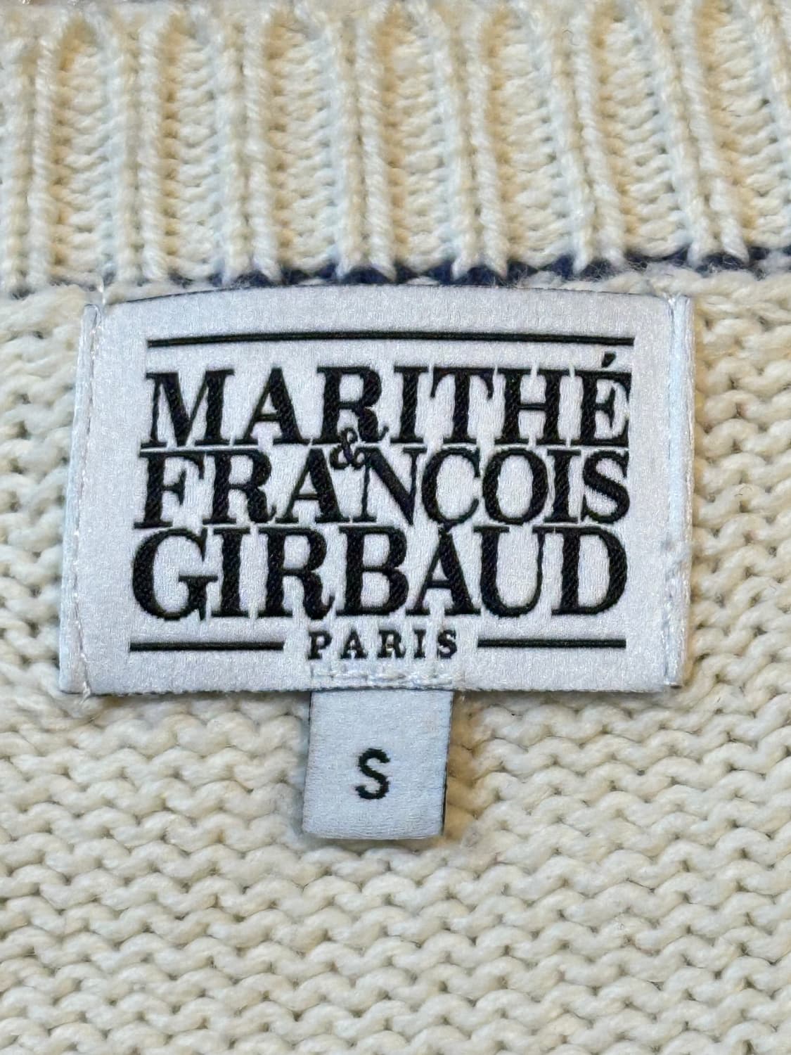 마리떼 프랑소와 저버 크롭 배색 니트 아이보리 상품이미지4