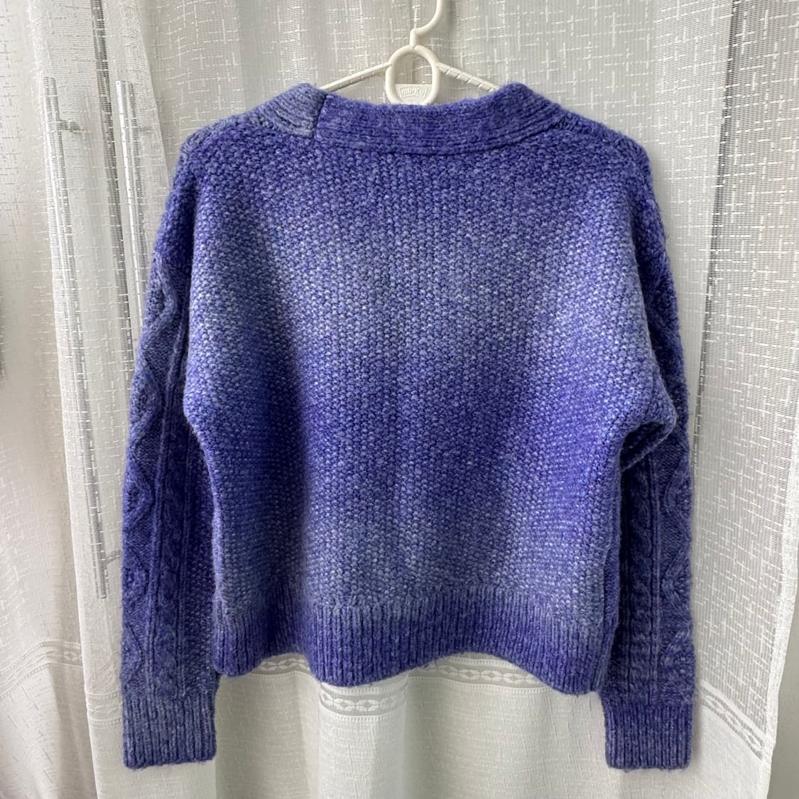 망고 퍼플 케이블 니트가디건 상품이미지5