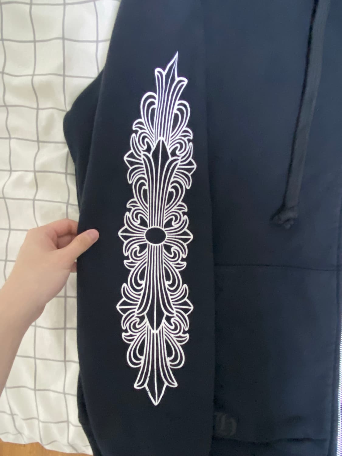 크롬하츠 홀스슈 플로랄 헤비웨이트 후드집업 사이즈 XL 상품이미지5