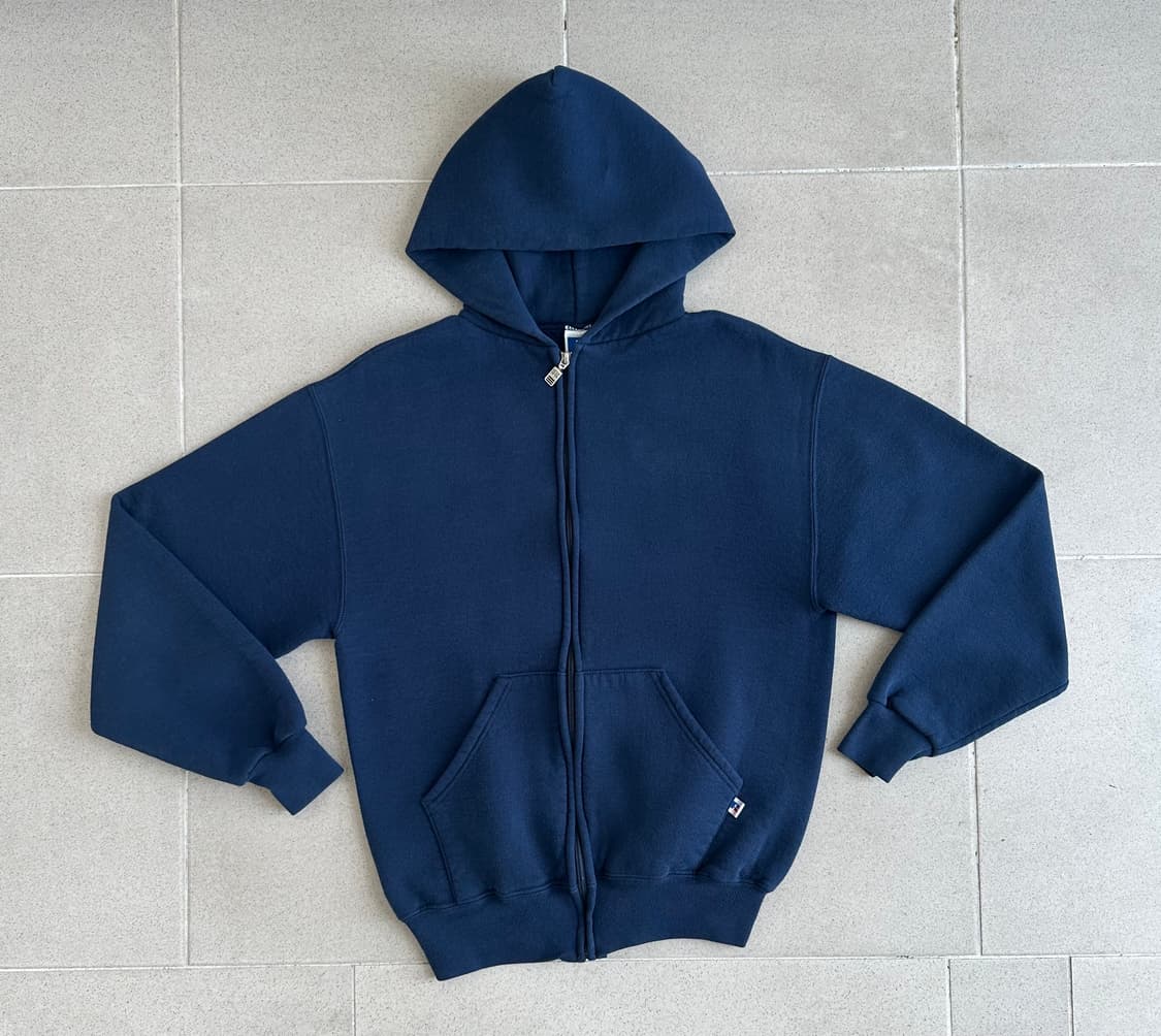 90s 빈티지 러셀 후드집업 네이비 M  상품이미지1