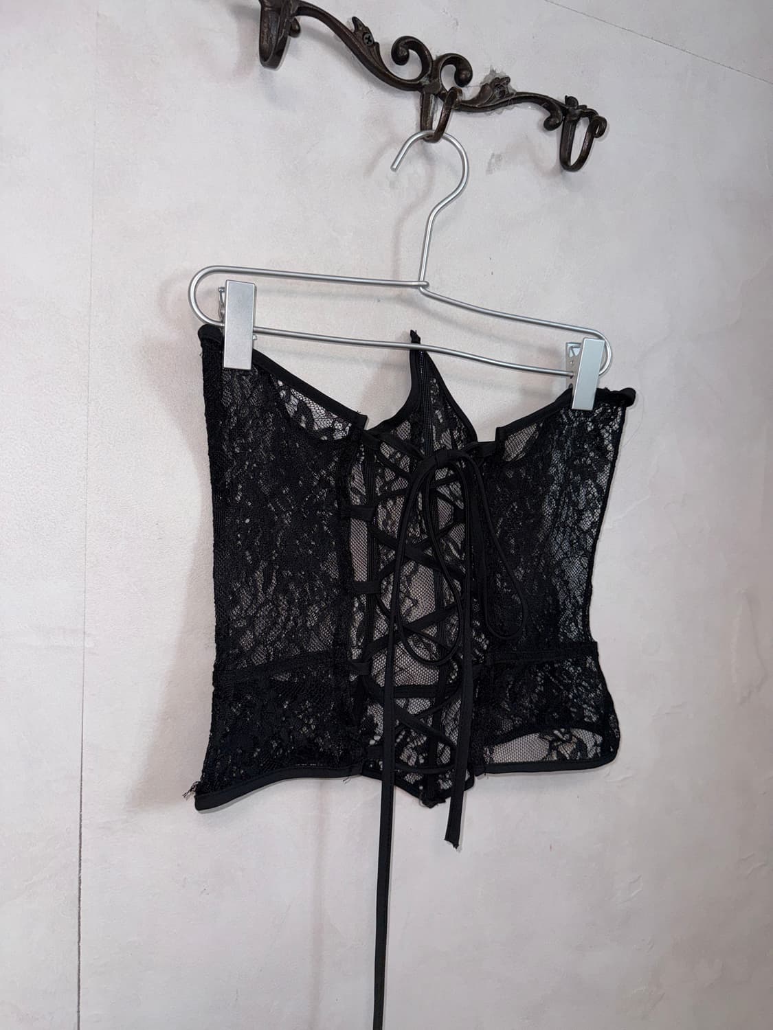 Black orinetal floral lace corset  상품이미지3