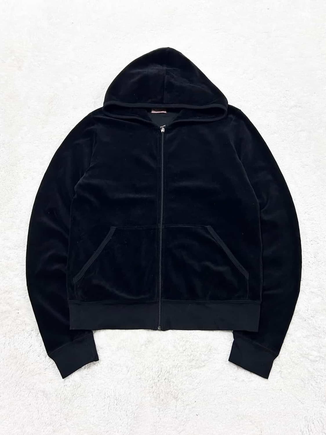 쥬시꾸뛰르 빅로고 블랙 벨벳 후드집업 상품이미지5