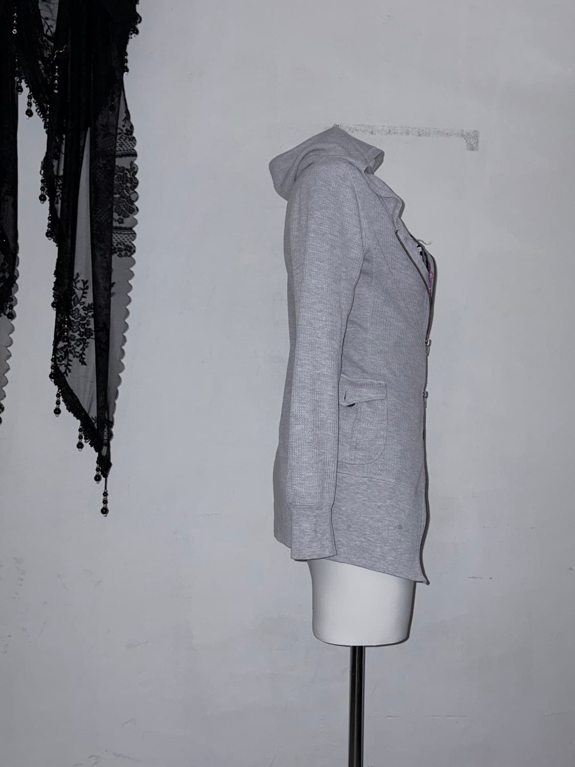 00s 시부야 레터링 무채색 갸루 3pcs (그레이/핫핑크/스트라이프) 상품이미지3