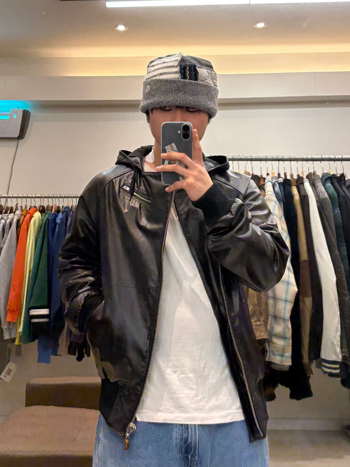 디젤 스타일랩 레더 후드 자켓 상품이미지8