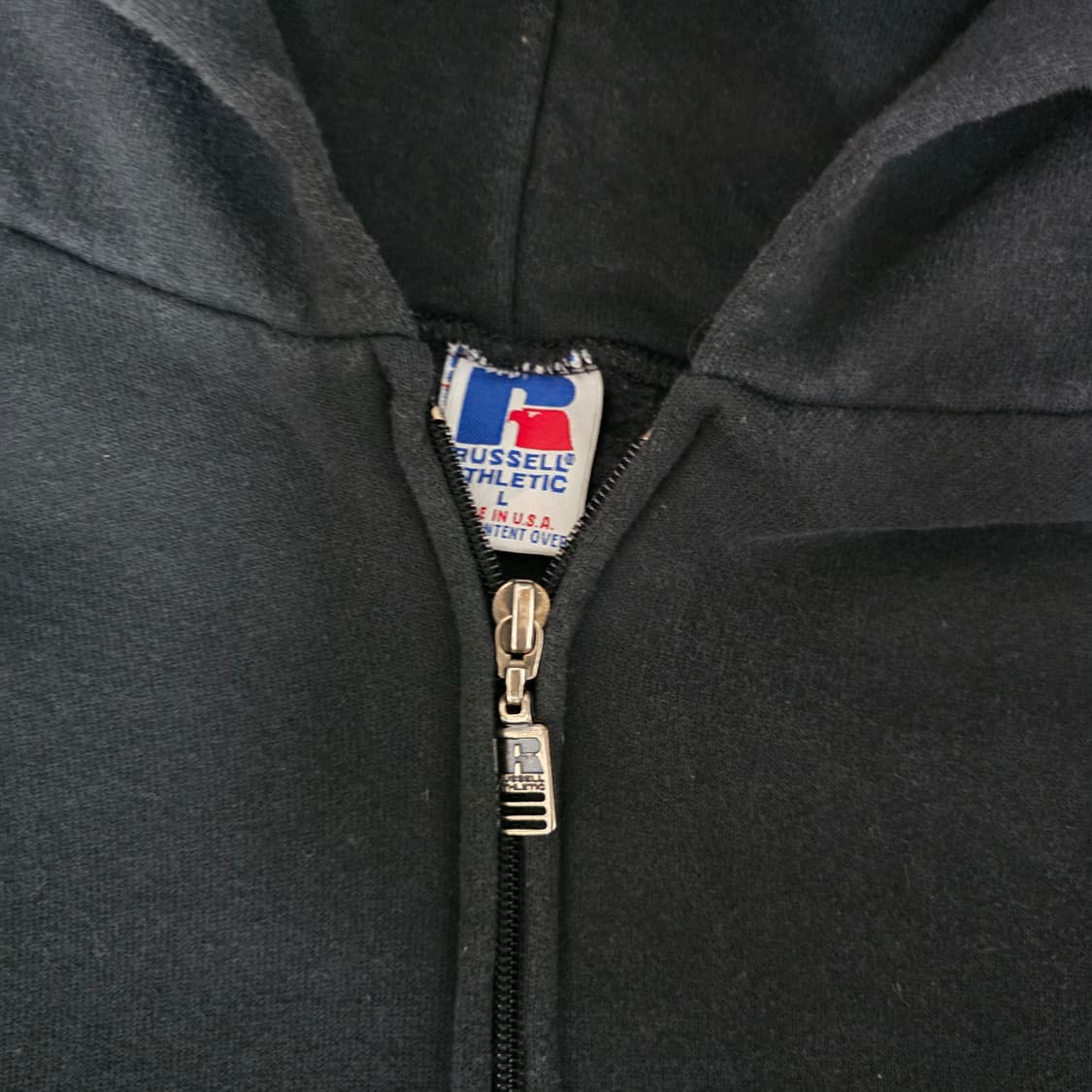 [L] 90s 빈티지 러셀 애슬레틱 후드집업 블랙 ver. 굿컨디 페이드 상품이미지5