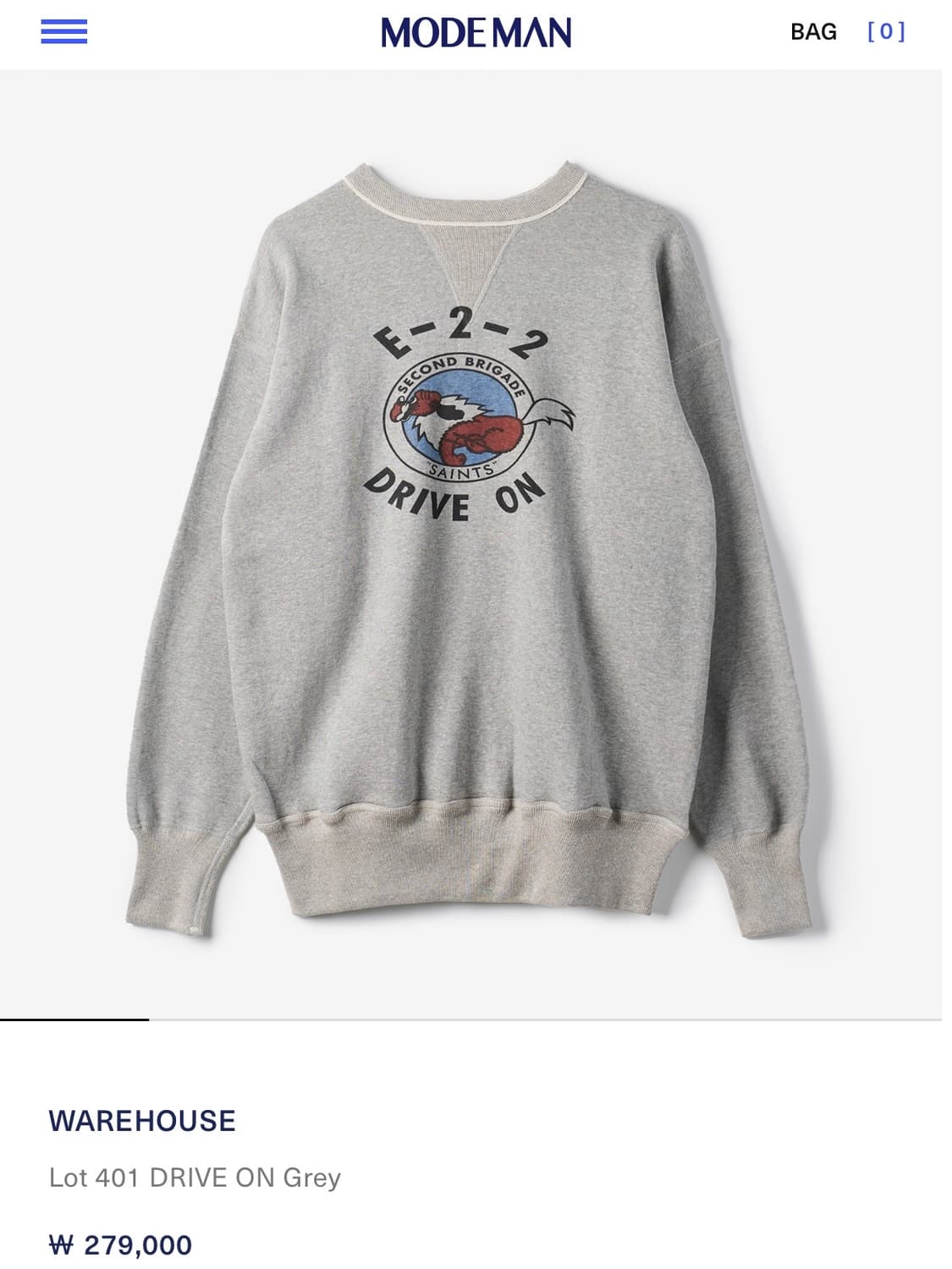 웨어하우스 Lot 401 스웻셔츠 42사이즈 상품이미지2