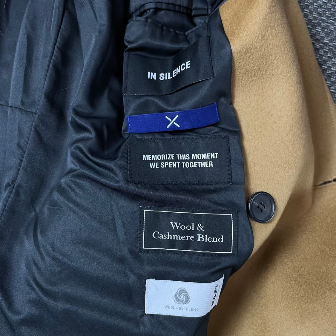 인사일런스 베이지 카멜 캐시미어 더블 롱 코트 상품이미지5