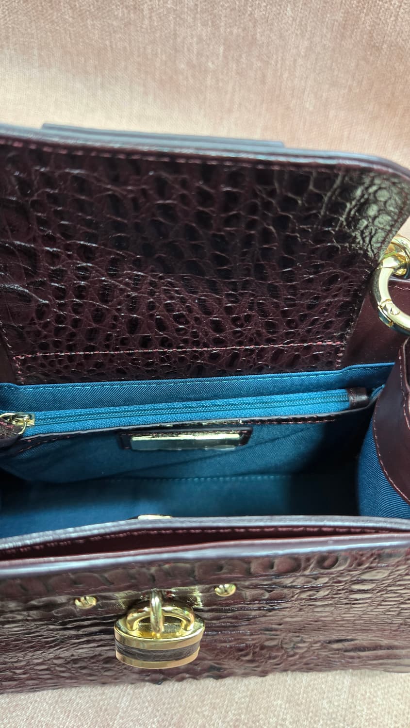 잘모이-브라운 악어가죽 토트백 자물쇠 장식 상품이미지6