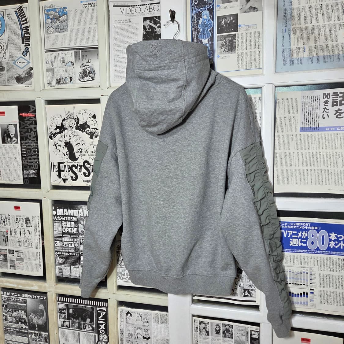 엑스톤즈 셔링 배색 오버핏 후드티 상품이미지6