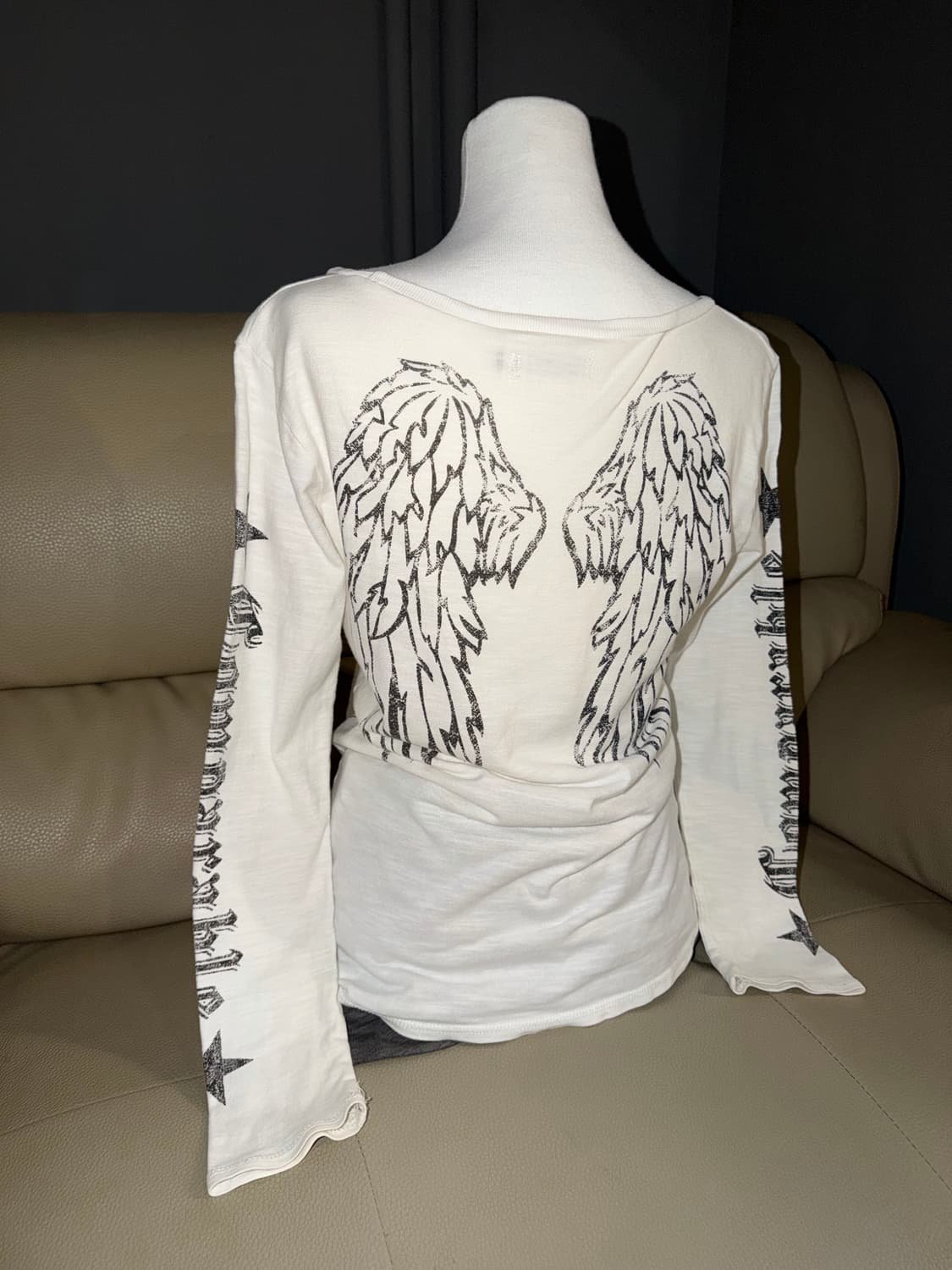 skull printing back wings long sleeve 상품이미지2