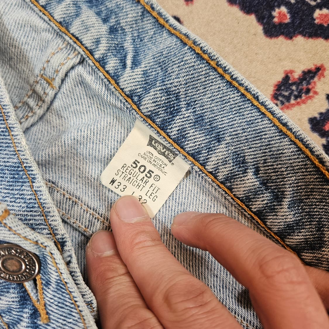 리바이스(Levis) 90's No.505 오렌지탭 빈티지 데님 33 상품이미지9