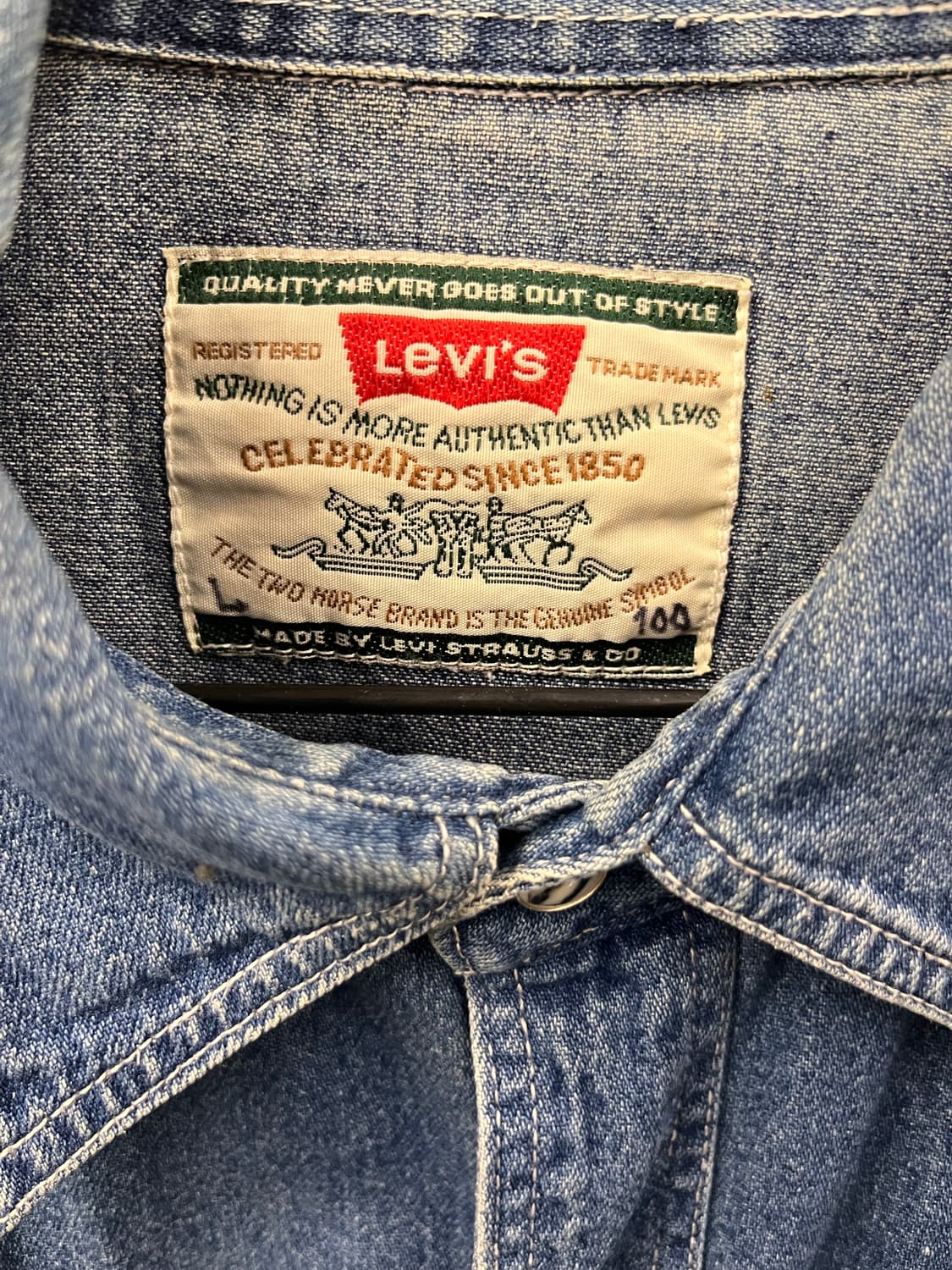 리바이스 웨스턴 데님 셔츠 L 상품이미지4