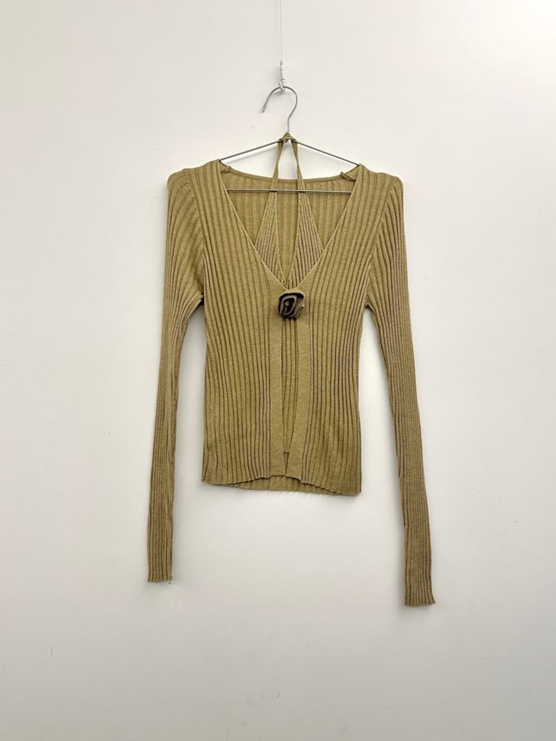 Halter layered open knit / beige 상품이미지1