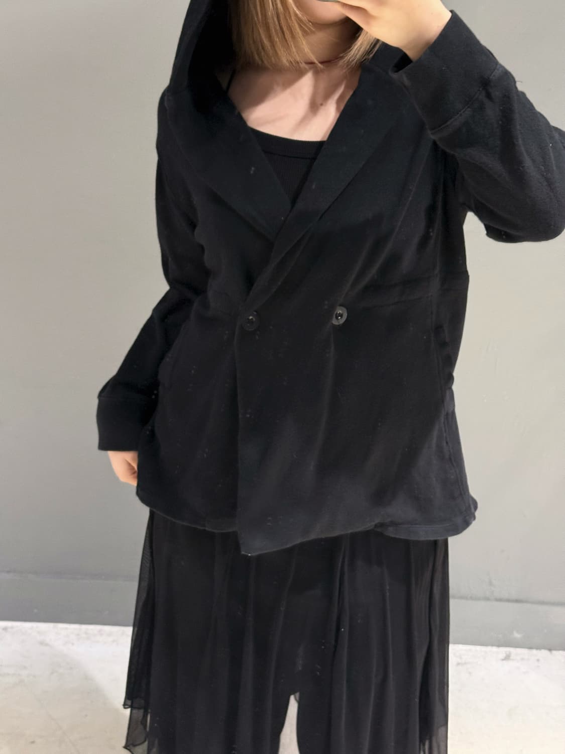 big hood double button cardigan 상품이미지3