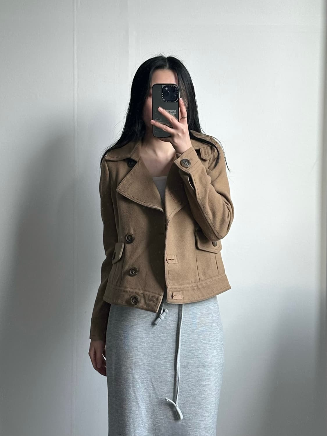 빈폴 베이지 더블 숏 코트 상품이미지2