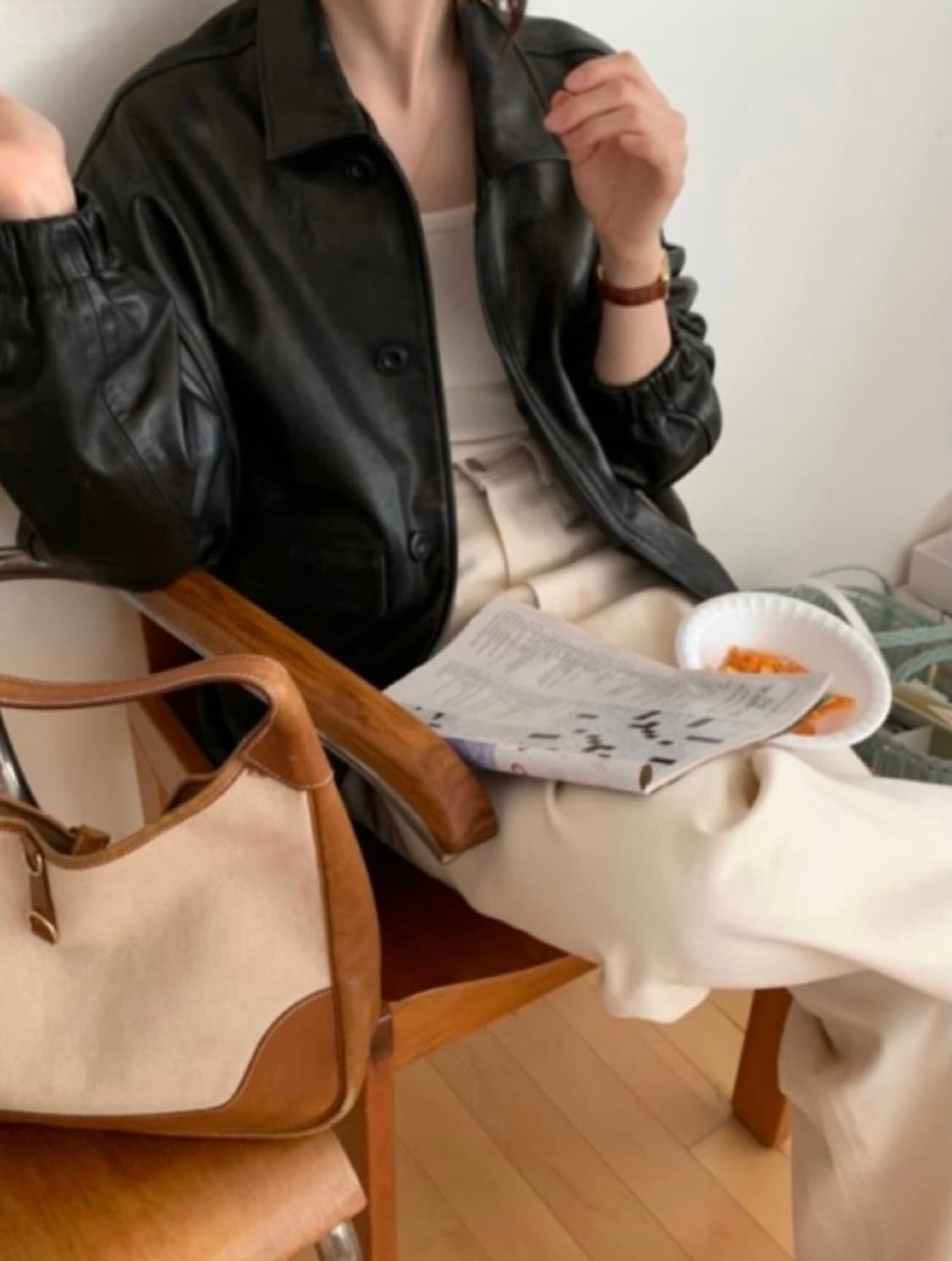 Mone 모네마켓 (리본빛) 버킨 레더 자켓 상품이미지4