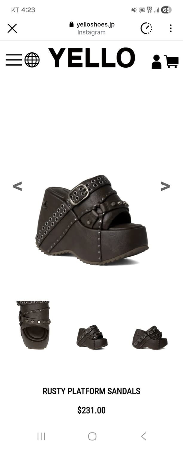 　yellow 옐로 
RUSTY PLATFORM SANDALS
 상품이미지1