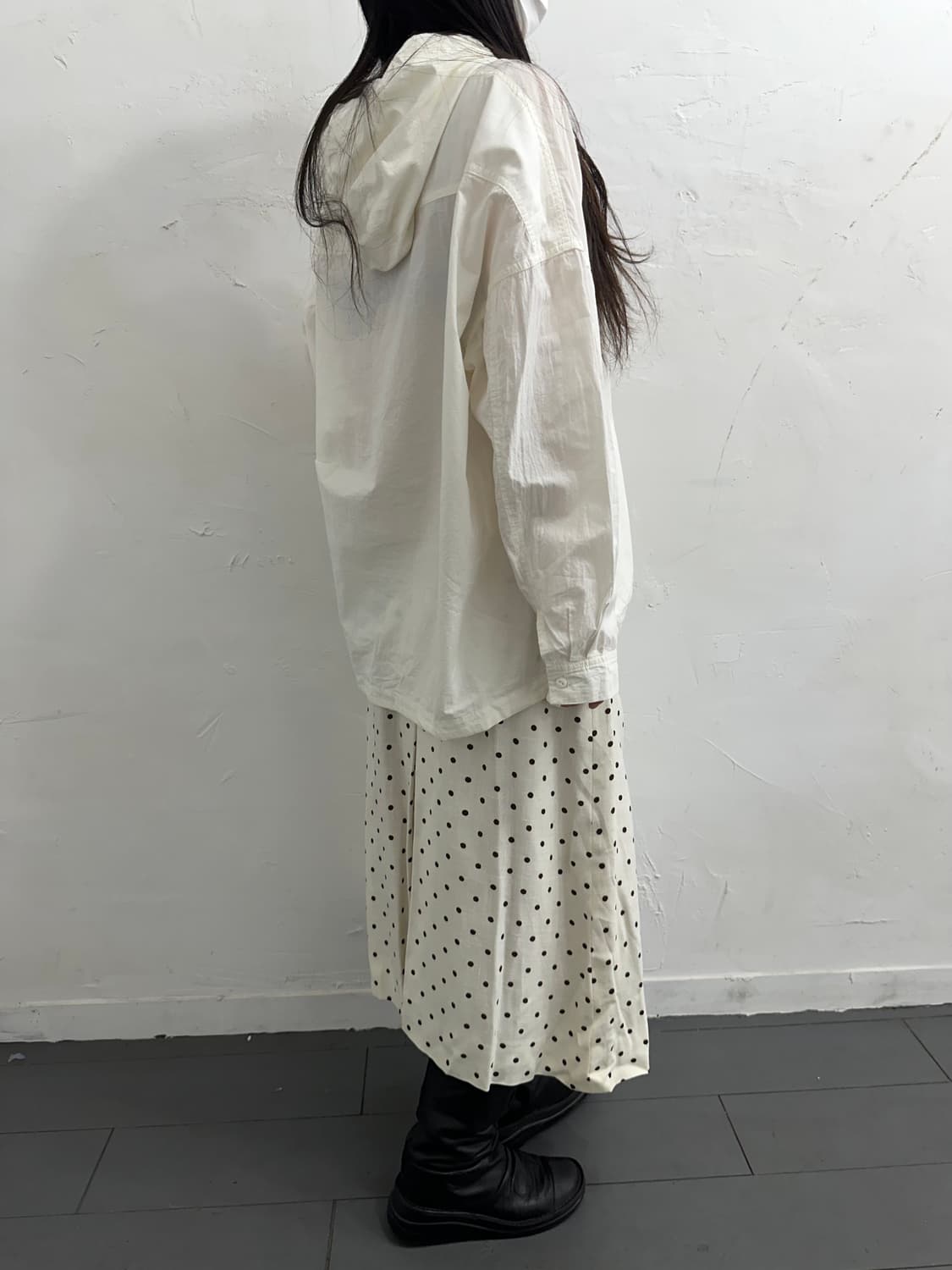 brown dot pleats skirt 상품이미지4