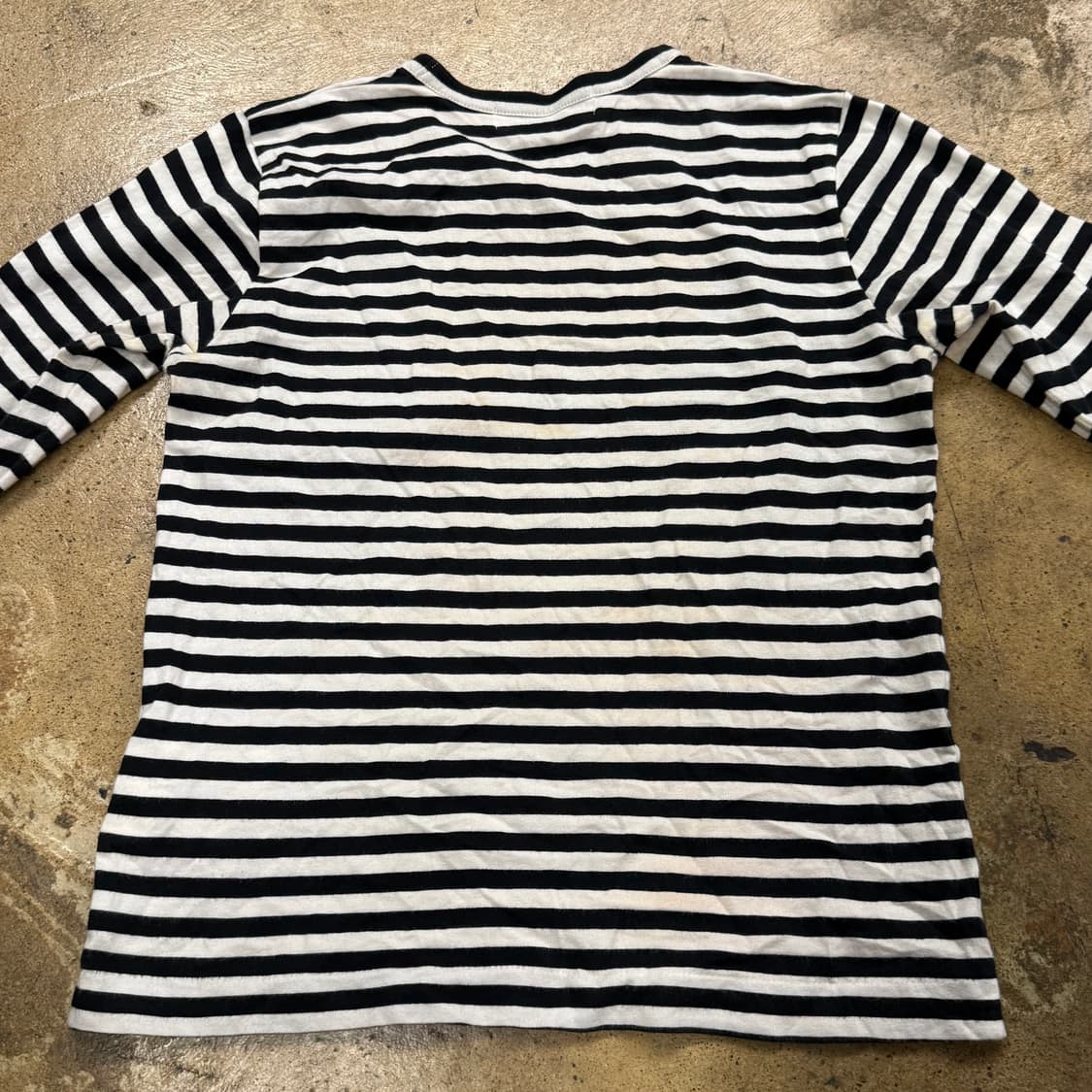 꼼데가르송 블랙 흰검 스트라이프 단가라 롱슬리브 긴팔 티셔츠 상품이미지4