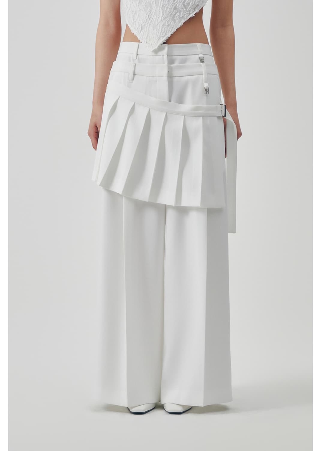 트리밍버드) Flowing Pleated Layered Pants WH 상품이미지2