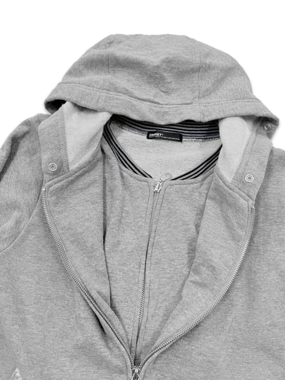 빈티지 Anquiet 스트라이프 레이어드 후드집업 상품이미지5